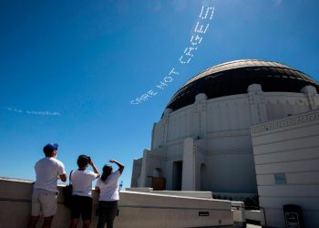 Powerful messages soared above ICE detention centers over Independence Day