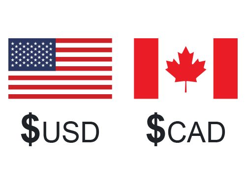 What is the exchange rate of USD (US Dollar) / CAD (Canadian Dollar) on